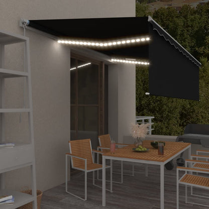 Izvelkama Markīze Ar Žalūziju, Led, 4,5X3M, Manuāla, Zili Balta