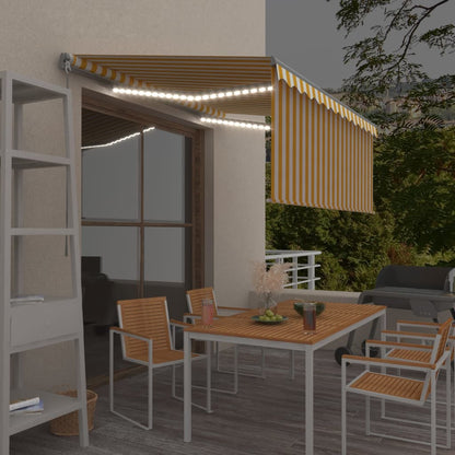 Izvelkama Markīze Ar Žalūziju Un Led, 3,5X2,5 M, Zili Balta