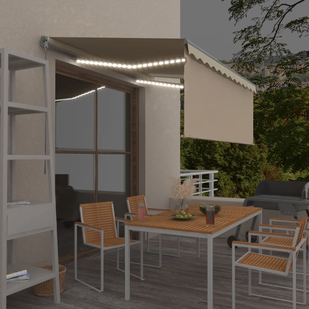 Izvelkama Markīze Ar Žalūziju Un Led, 3,5X2,5 M, Zili Balta