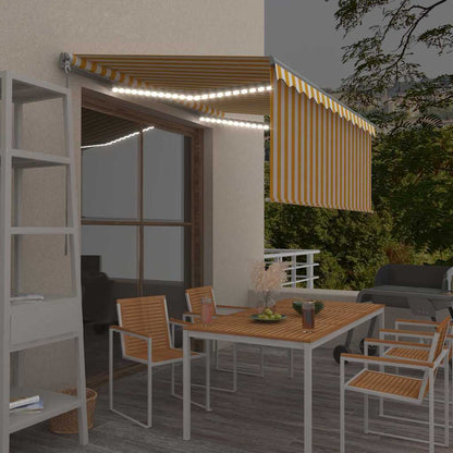 Izvelkama Markīze Ar Žalūziju Un Led, 3,5X2,5 M, Zili Balta