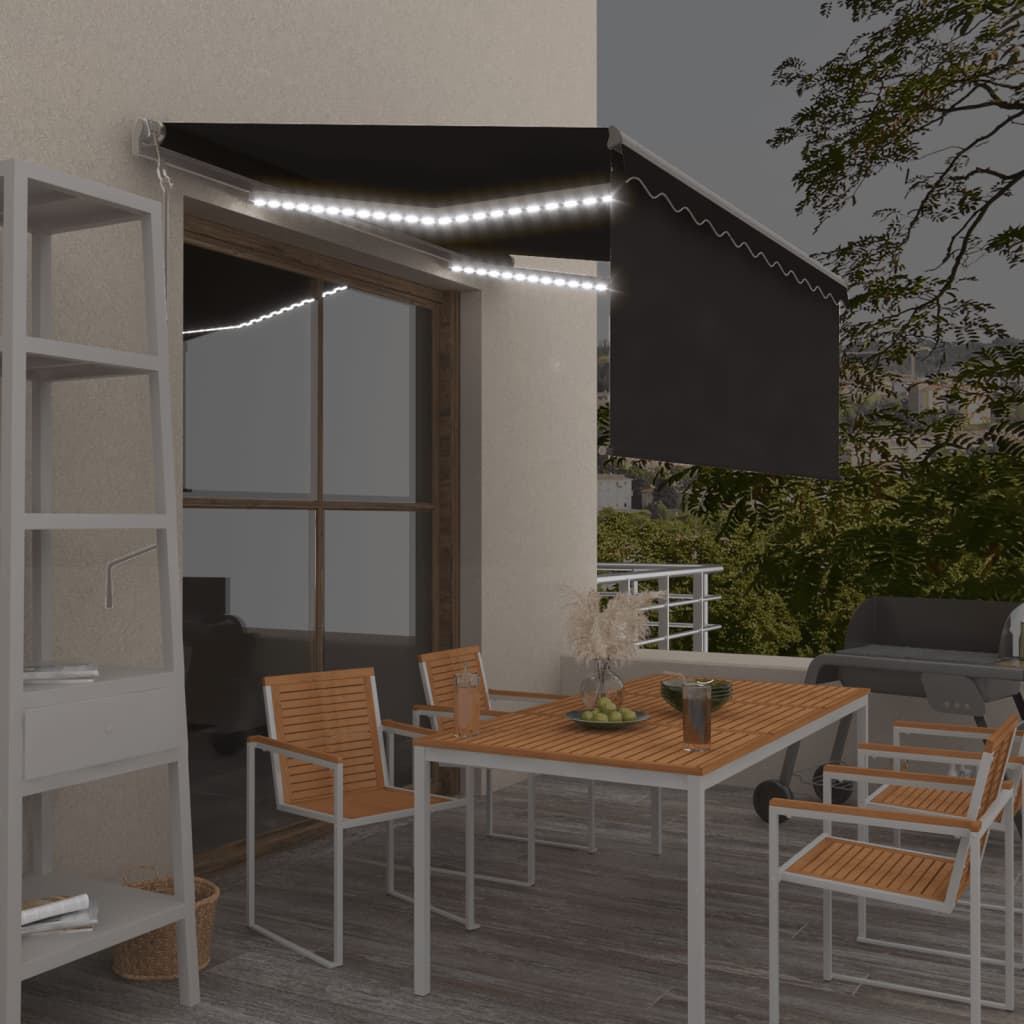 Markīze Ar Žalūziju, Led, Vēja Sensoru, 4,5X3 M, Zila Ar Baltu