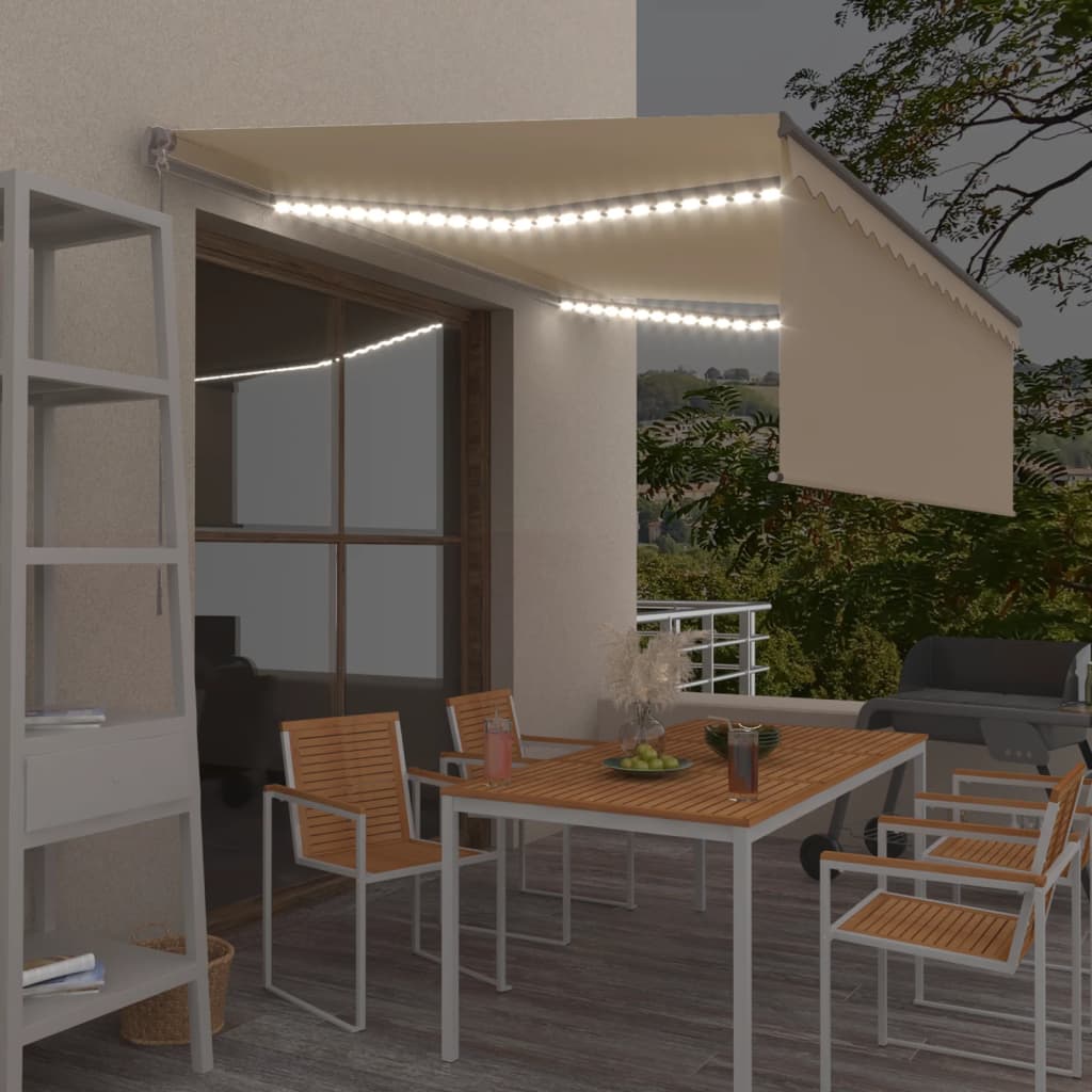 Izvelkama Markīze Ar Žalūziju Un Led, 3,5X2,5 M, Zili Balta