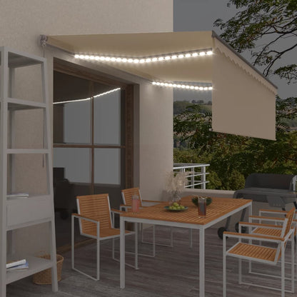 Izvelkama Markīze Ar Žalūziju Un Led, 3,5X2,5 M, Zili Balta
