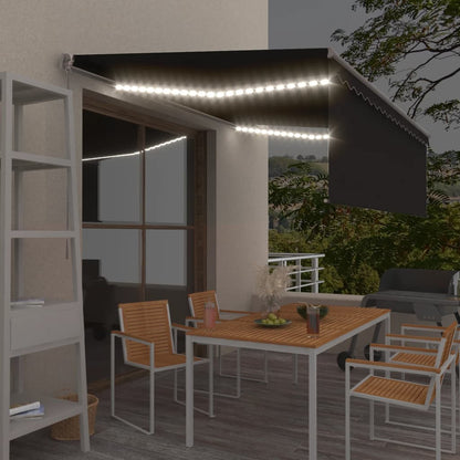 Izvelkama Markīze Ar Žalūziju Un Led, 3,5X2,5 M, Zili Balta