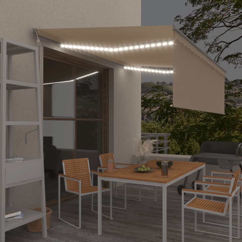 Markīze Ar Žalūziju, Led, Vēja Sensoru, 4,5X3 M, Zila Ar Baltu