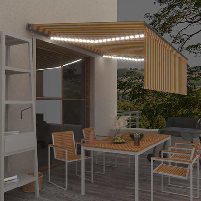 Markīze Ar Žalūziju, Led, Vēja Sensoru, 4,5X3 M, Zila Ar Baltu