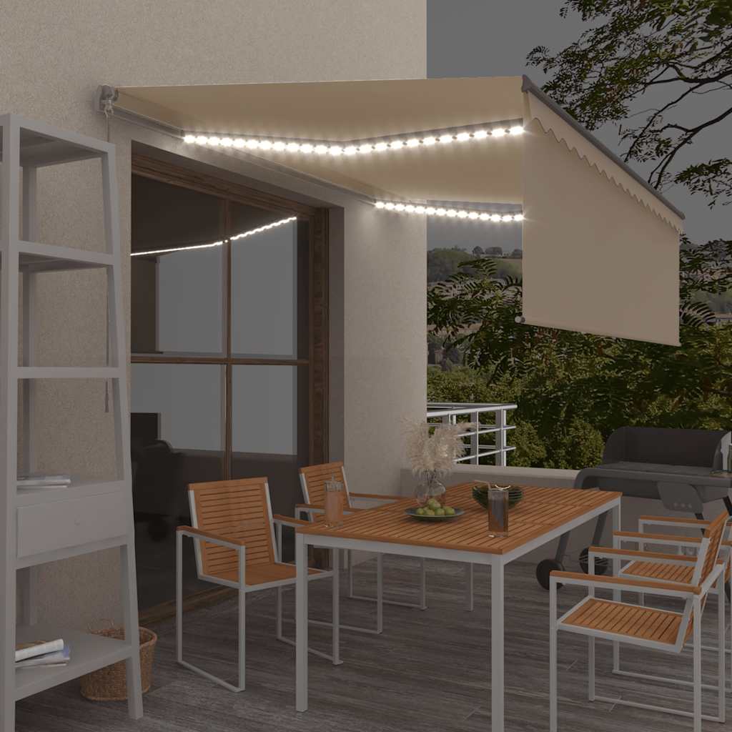 Izvelkama Markīze Ar Žalūziju Un Led, 3,5X2,5 M, Zili Balta