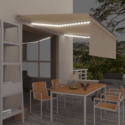 Izvelkama Markīze Ar Žalūziju Un Led, 3,5X2,5 M, Zili Balta