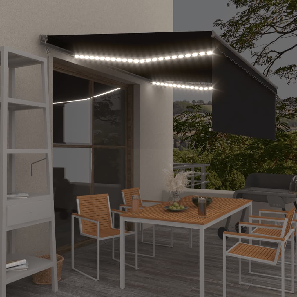 Markīze Ar Žalūziju, Led, Vēja Sensoru, 4,5X3 M, Zila Ar Baltu
