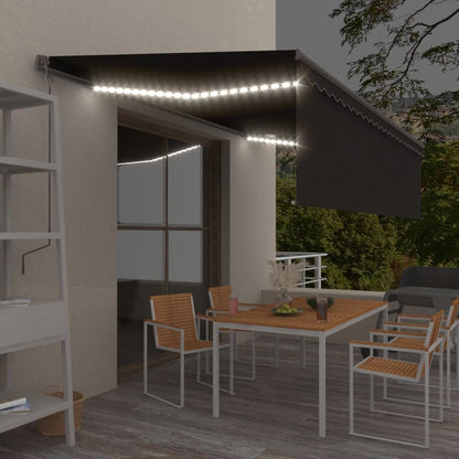 Izvelkama Markīze Ar Žalūziju Un Led, 3,5X2,5 M, Zili Balta