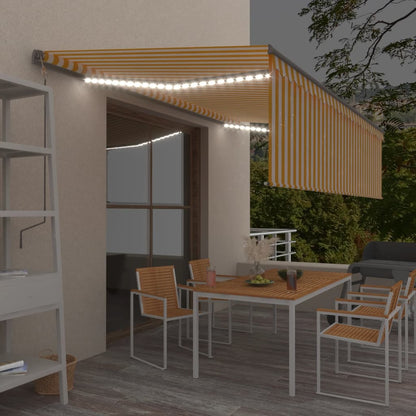 Markīze Ar Žalūziju, Led, Vēja Sensoru, 4,5X3 M, Zila Ar Baltu