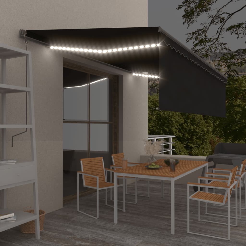 Markīze Ar Žalūziju, Led, Vēja Sensoru, 4,5X3 M, Zila Ar Baltu