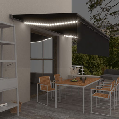 Markīze Ar Žalūziju, Led, Vēja Sensoru, 4,5X3 M, Zila Ar Baltu