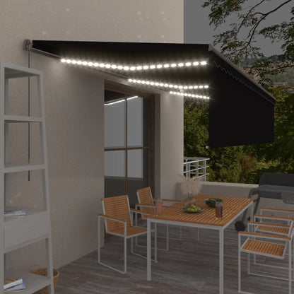 Izvelkama Markīze Ar Žalūziju Un Led, 3,5X2,5 M, Zili Balta