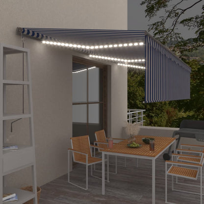 Markīze Ar Žalūziju, Led, Vēja Sensoru, 4,5X3 M, Zila Ar Baltu