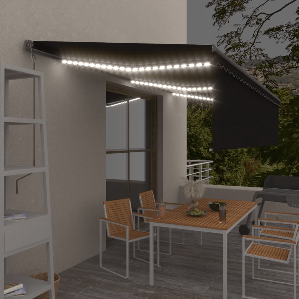 Markīze Ar Žalūziju, Led, Vēja Sensoru, 4,5X3 M, Zila Ar Baltu