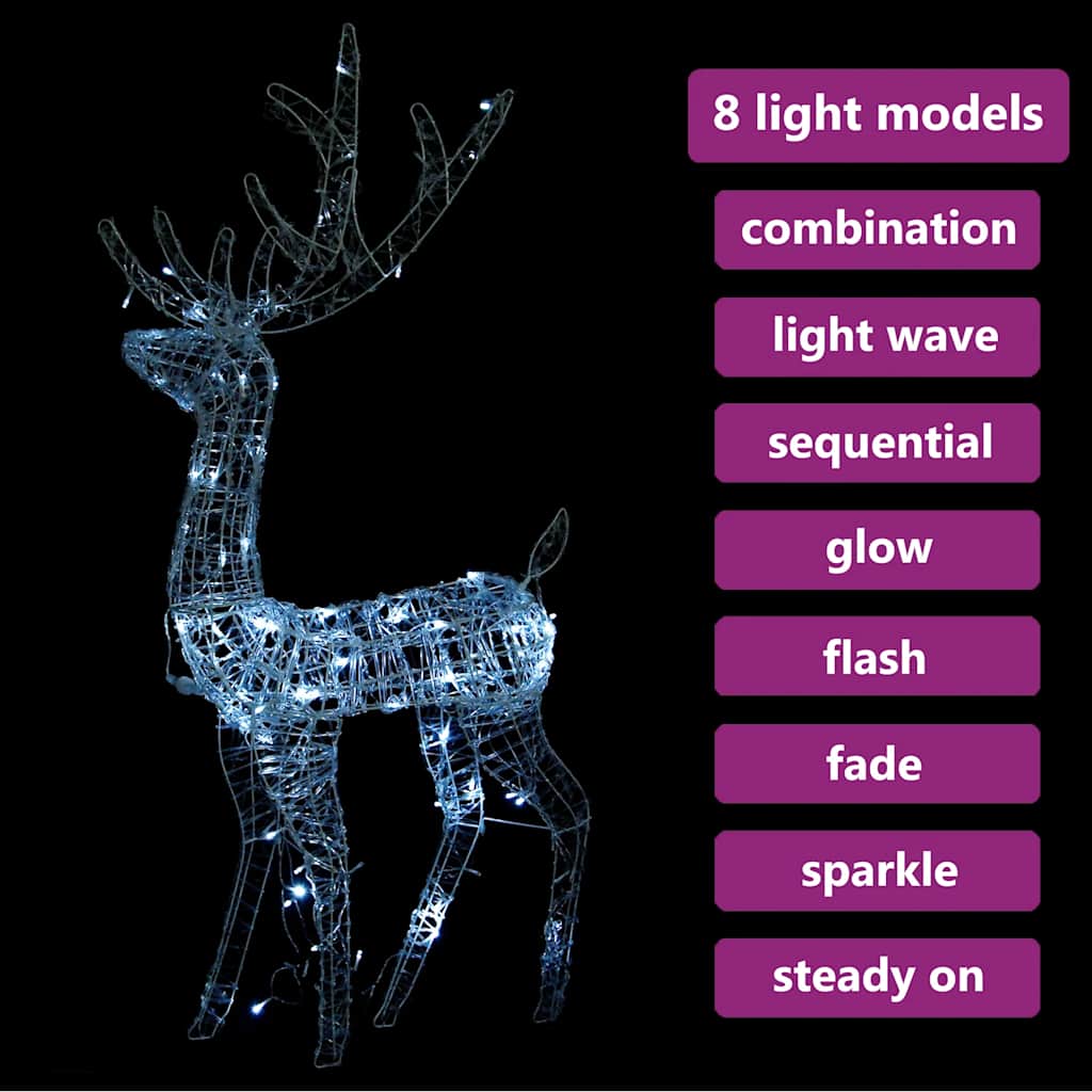 Ziemassvētku Dekorācija, Ziemeļbriedis, 140 Led, 128 Cm, Akrils 70 X 26 X 128 Cm