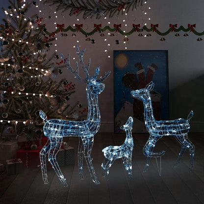 Akrila Ziemeļbriežu Ziemassvētku Dekorācija, 300 Baltas Led
