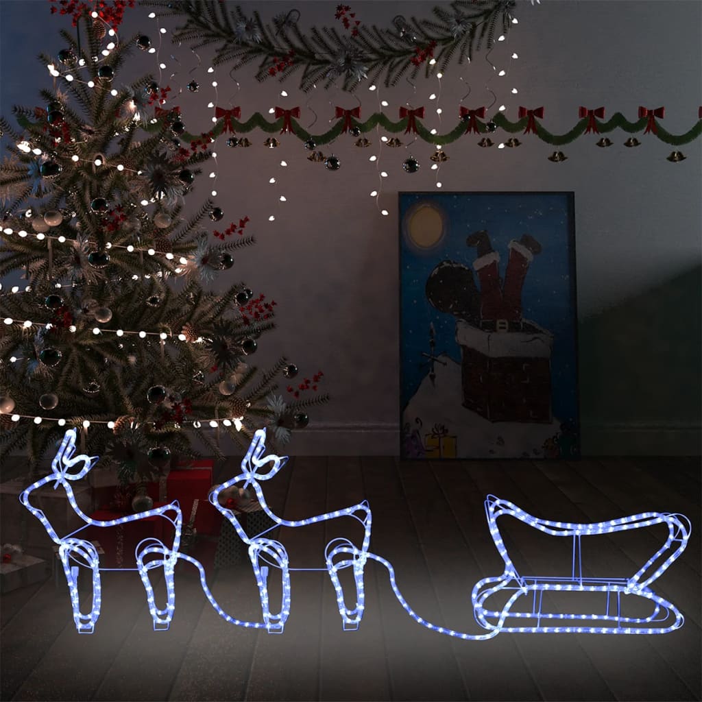 Ziemassvētku Dekorācija, Ziemeļbrieži Un Kamanas, 576 Led