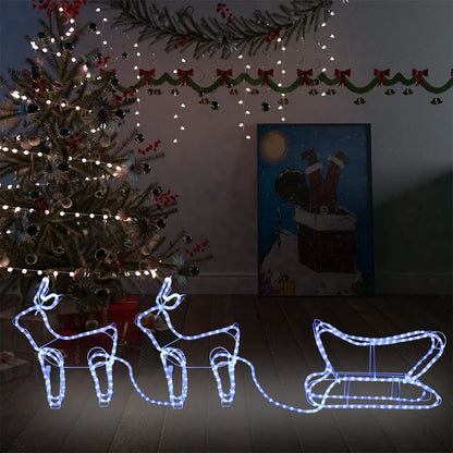 Ziemassvētku Dekorācija, Ziemeļbrieži Un Kamanas, 576 Led