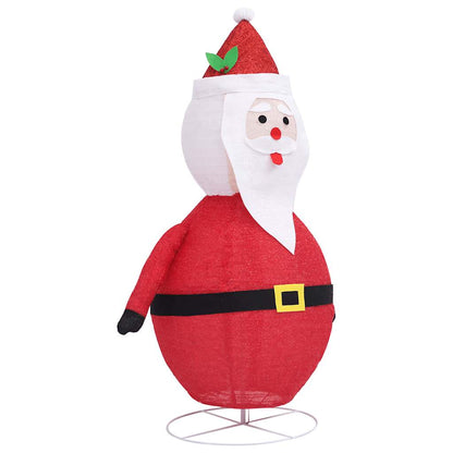 Dekoratīva Ziemassvētku Vecīša Figūra Ar Led, Audums,