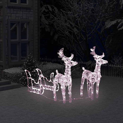 Ziemassvētku Dekorācija, Ziemeļbrieži, Kamanas, 160 Led, 130 Cm