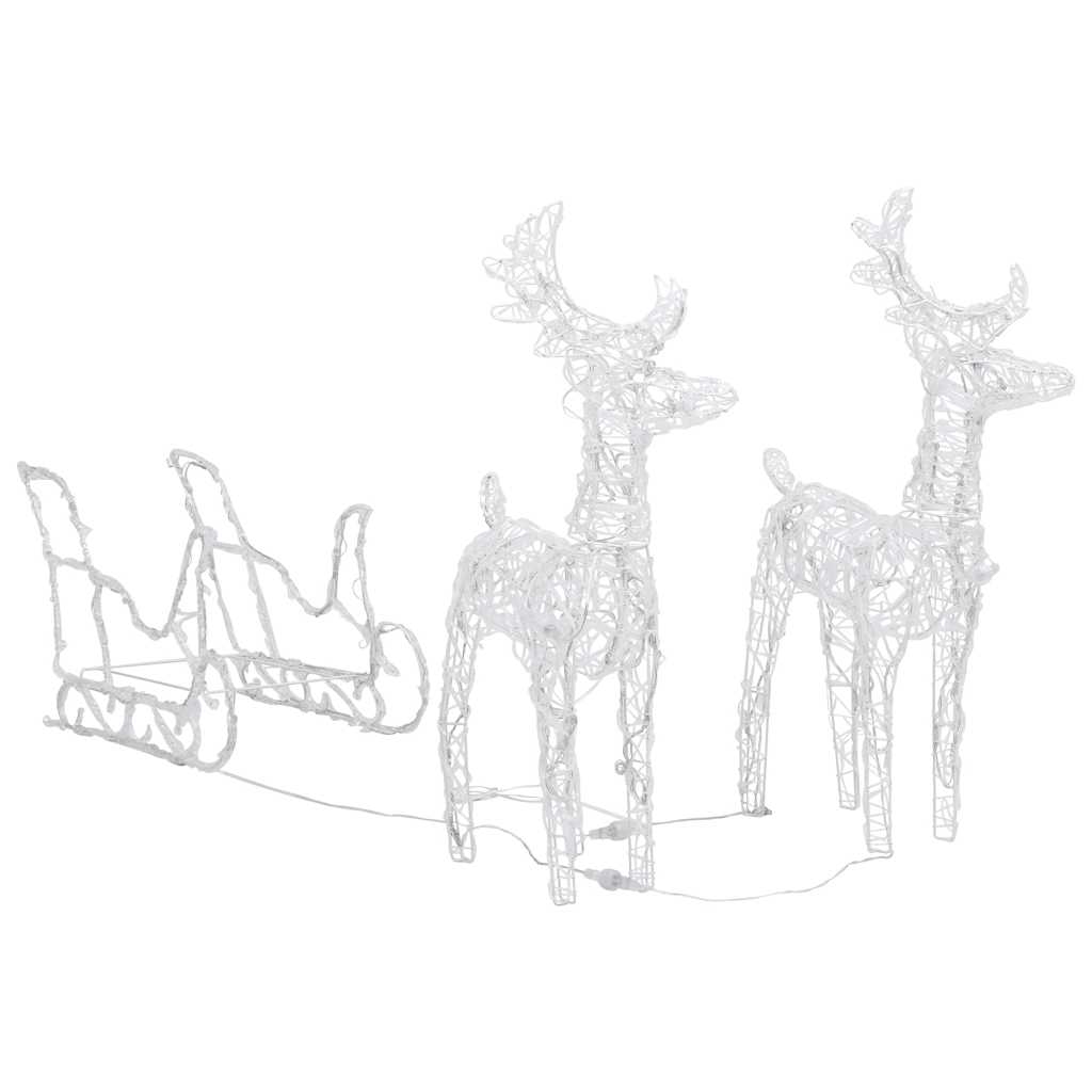 Ziemassvētku Dekorācija, Ziemeļbrieži, Kamanas, 160 Led, 130 Cm
