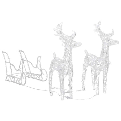 Ziemassvētku Dekorācija, Ziemeļbrieži, Kamanas, 160 Led, 130 Cm