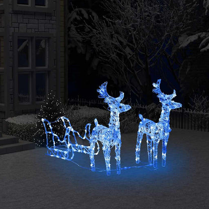 Ziemassvētku Dekorācija, Ziemeļbrieži, Kamanas, 160 Led, 130 Cm