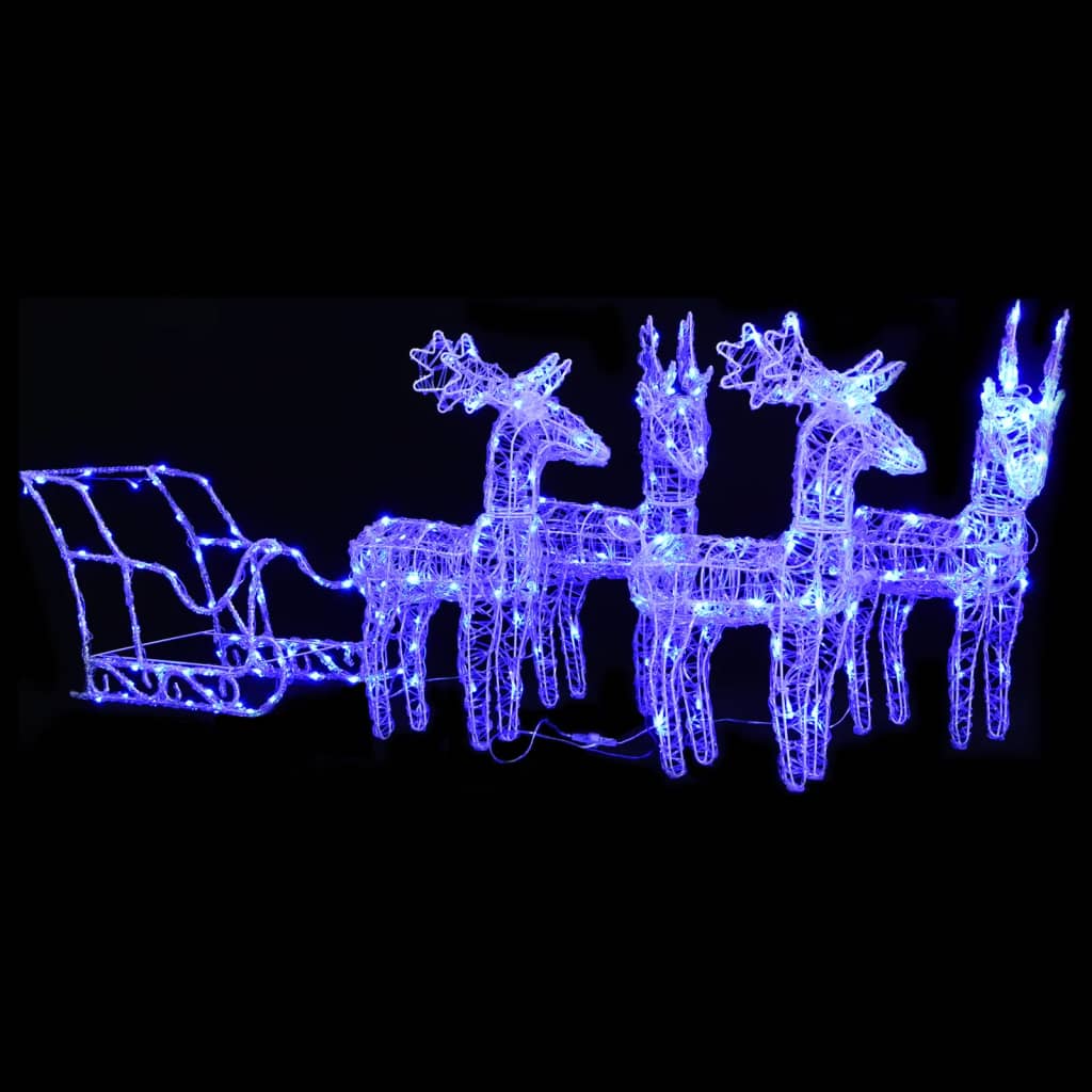 Ziemassvētku Dekorācija, Ziemeļbrieži, Kamanas, 160 Led, 130 Cm