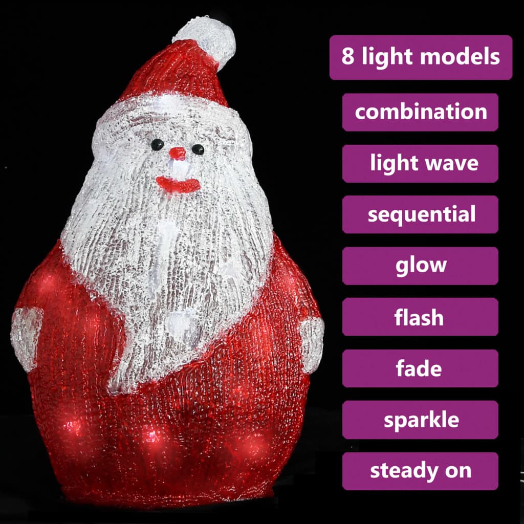 Led Ziemassvētku Vecīša Figūra, Akrils, 28 Cm