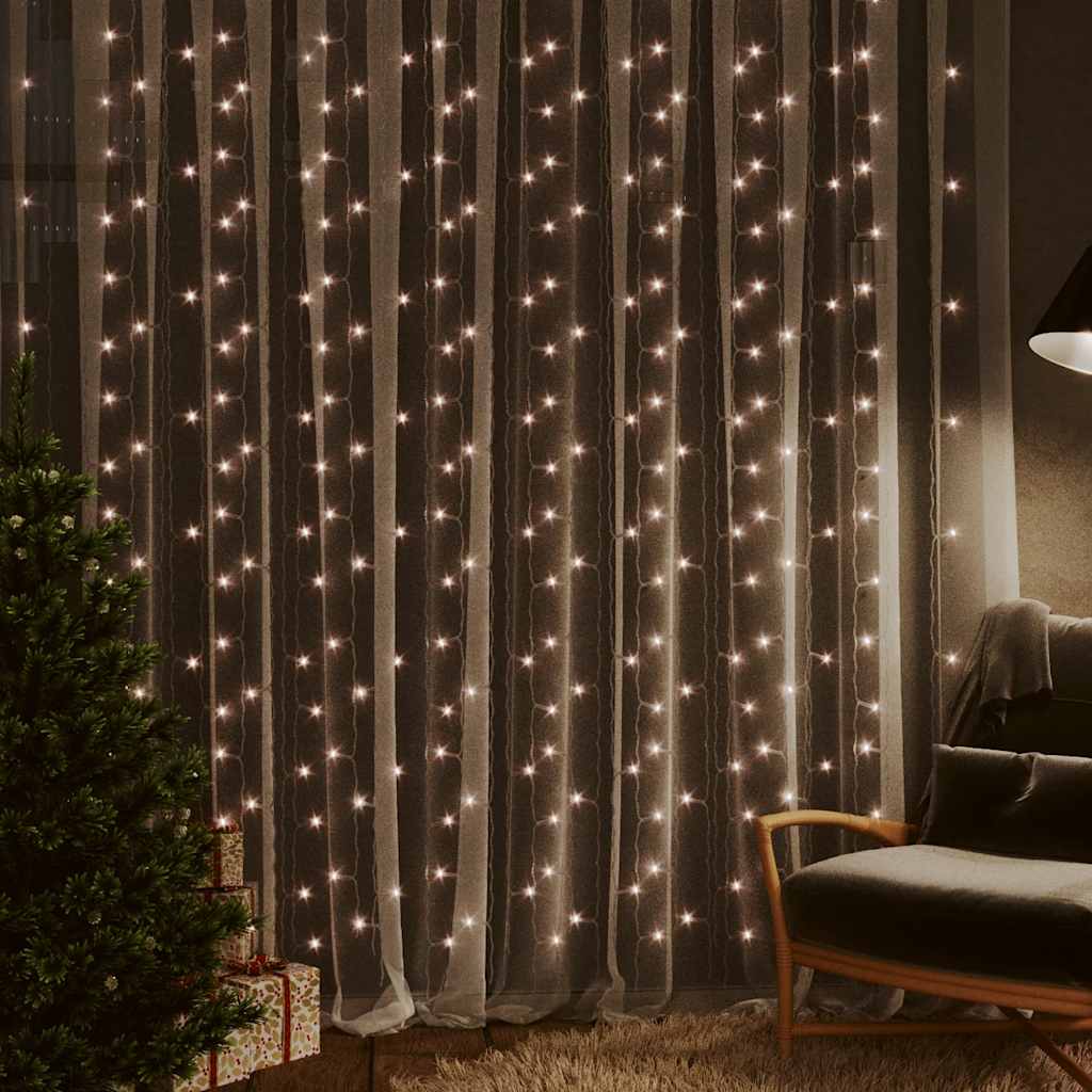 Led Lampiņu Aizkars, 3X3 M, 300 Led, Zils, 8 Funkcijas
