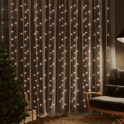 Led Lampiņu Aizkars, 3X3 M, 300 Led, Zils, 8 Funkcijas