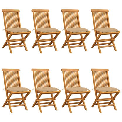Saliekamie Krēsli Ar Krāsas Spilveniem, 4 Gab., Masīvs Tīkkoks