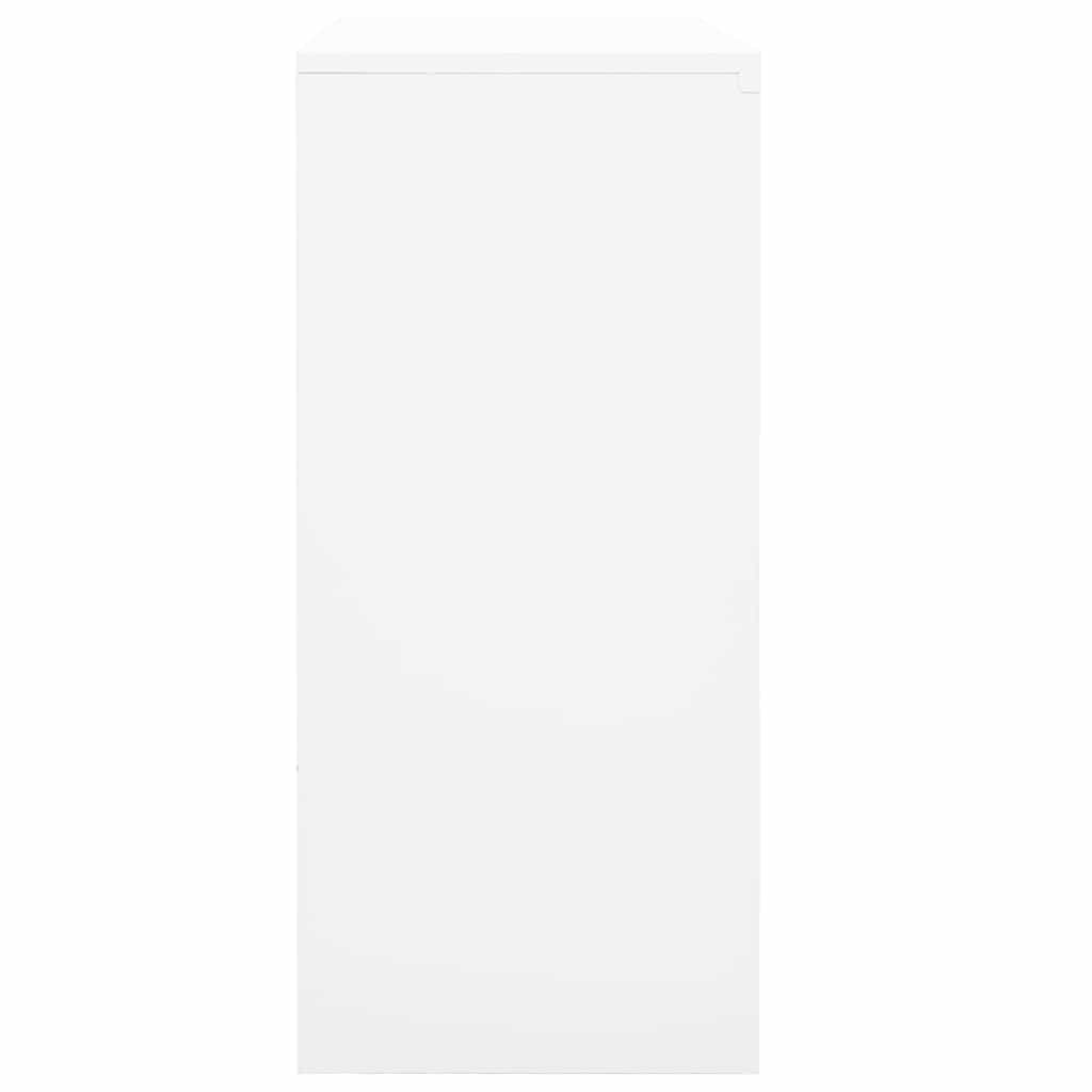 Biroja Skapis Ar Bīdāmām Durvīm, 90X40X90 Cm, Balts Tērauds