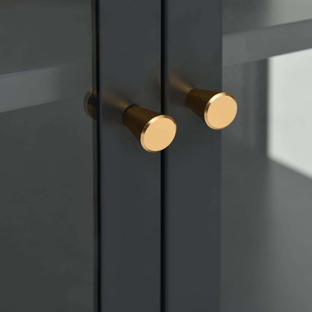Kumode, Antracītpelēka, 70X35X70 Cm, Tērauds Un Stikls
