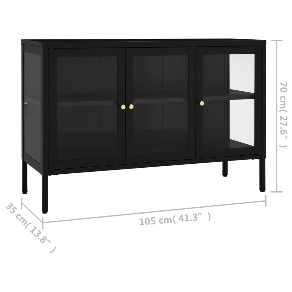Kumode, , 105X35X70 Cm, Tērauds Un Stikls
