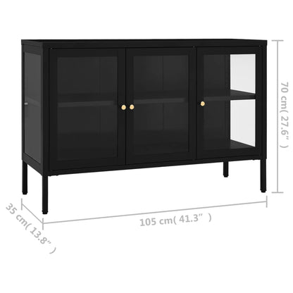 Kumode, , 105X35X70 Cm, Tērauds Un Stikls