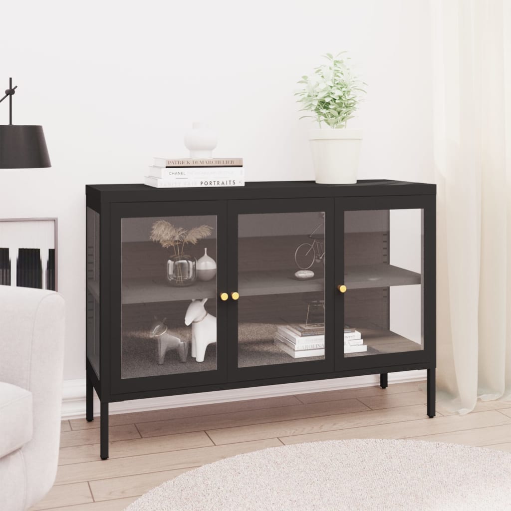 Kumode, , 105X35X70 Cm, Tērauds Un Stikls