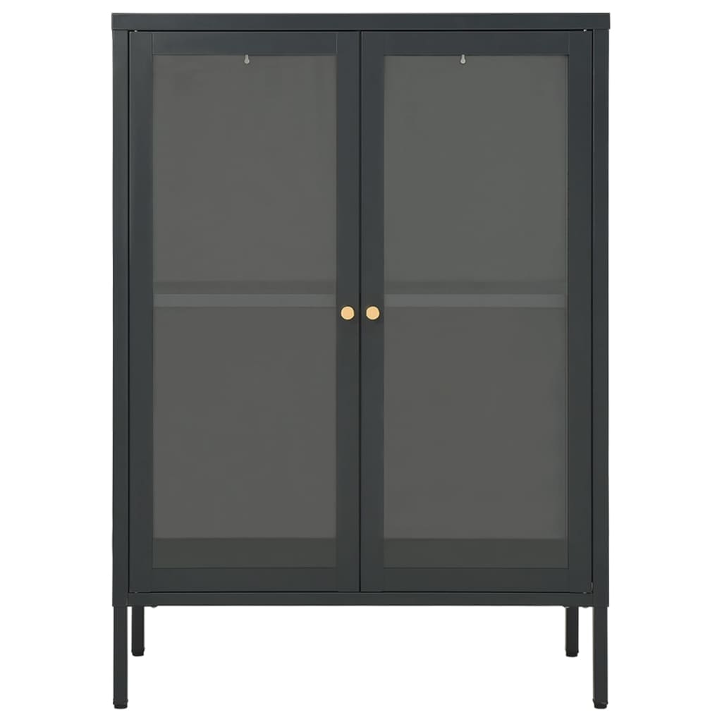 Kumode, Antracītpelēka, 75X35X105 Cm, Tērauds Un Stikls