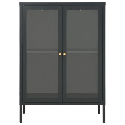 Kumode, Antracītpelēka, 75X35X105 Cm, Tērauds Un Stikls