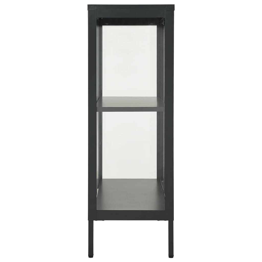 Kumode, Antracītpelēka, 75X35X105 Cm, Tērauds Un Stikls