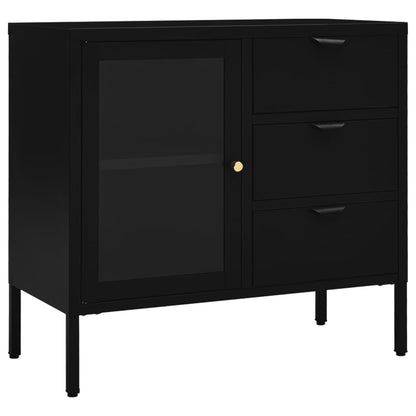 Kumode, , 75X35X70 Cm, Tērauds Un Rūdīts Stikls