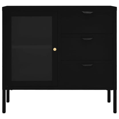 Kumode, , 75X35X70 Cm, Tērauds Un Rūdīts Stikls