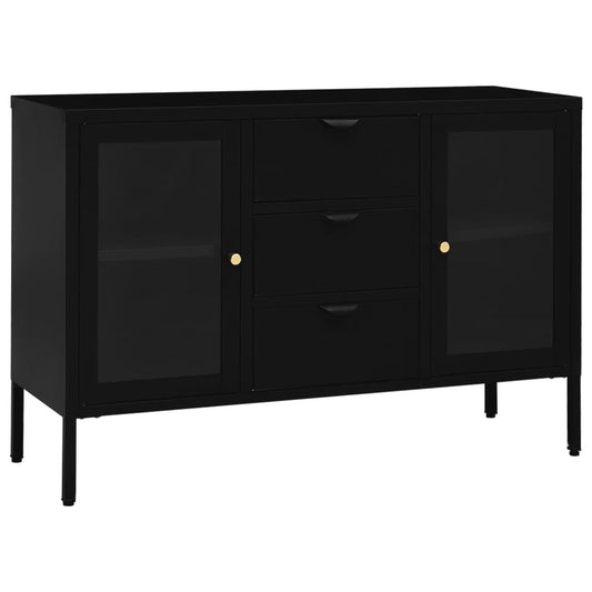 Kumode, , 105X35X70 Cm, Tērauds Un Rūdīts Stikls