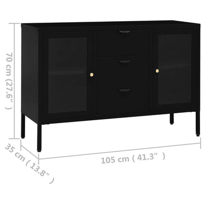 Kumode, , 105X35X70 Cm, Tērauds Un Rūdīts Stikls