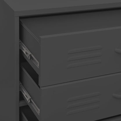 Skapītis Ar Atvilktnēm, 80X35X101,5 Cm, Tērauds, Antracītpelēks