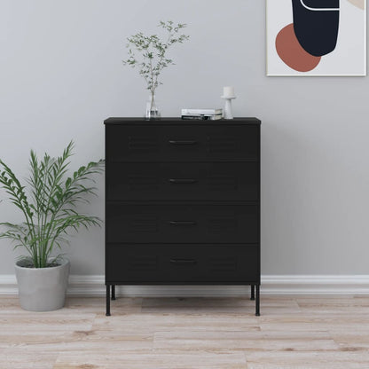 Skapītis Ar Atvilktnēm, 80X35X101,5 Cm, Tērauds, Antracītpelēks