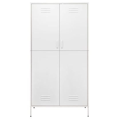 Skapis, 90X50X180 Cm, Tērauds, Balts