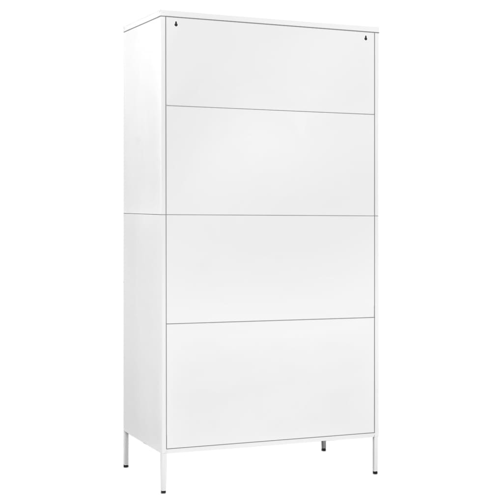 Skapis, 90X50X180 Cm, Tērauds, Balts